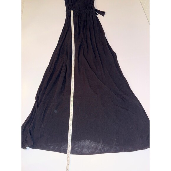 Rokoko Black Strappy Flowy Sleeveless Maxi Dress Sexy Side Slits Open Back LBD S - Picture 9 of 13